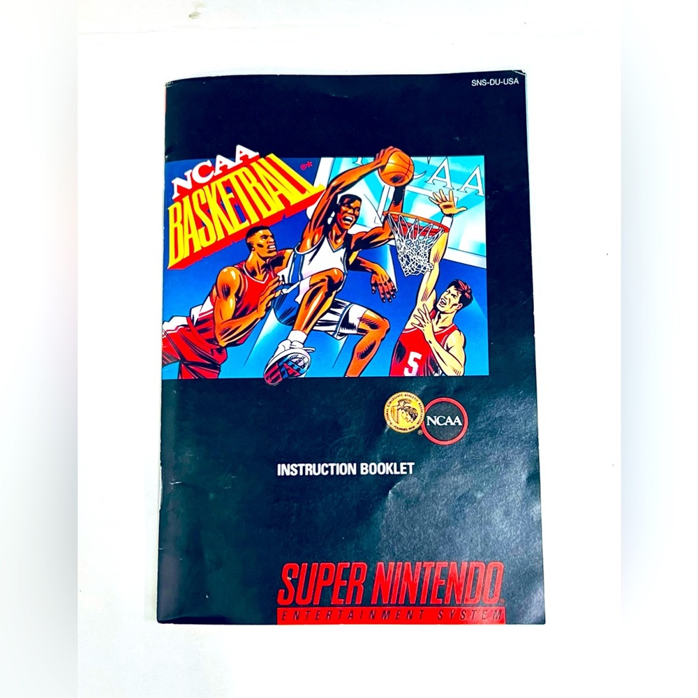 NCAA BASKETBALL Instruction Booklet for 1991 Nintendo SNES.